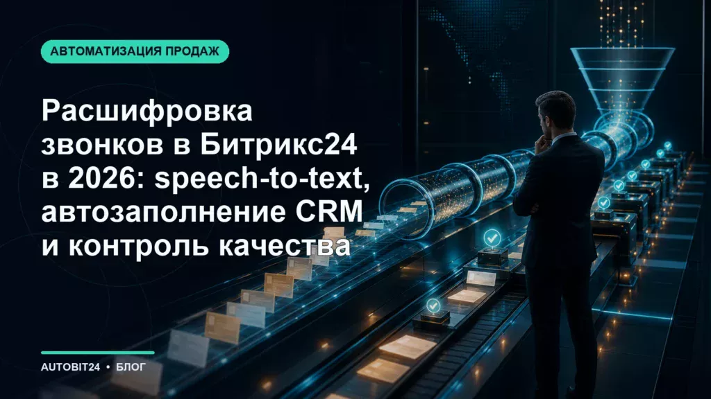 Расшифровка звонков в Битрикс24 в 2026: speech-to-text, автозаполнение CRM и контроль качества