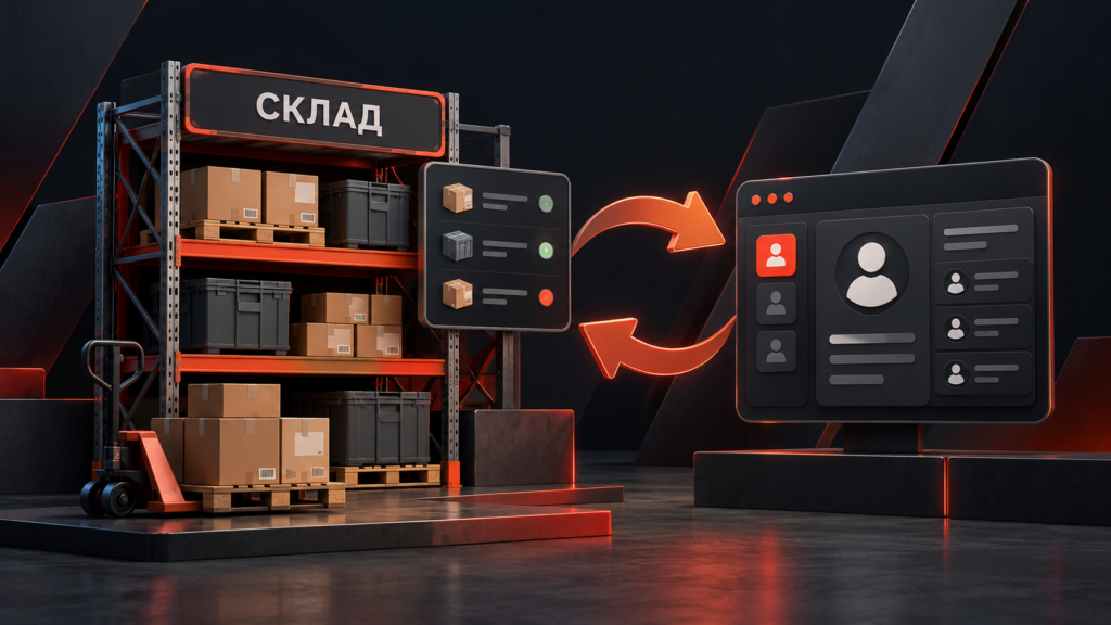 Складские товары и CRM, связанные синхронизацией остатков